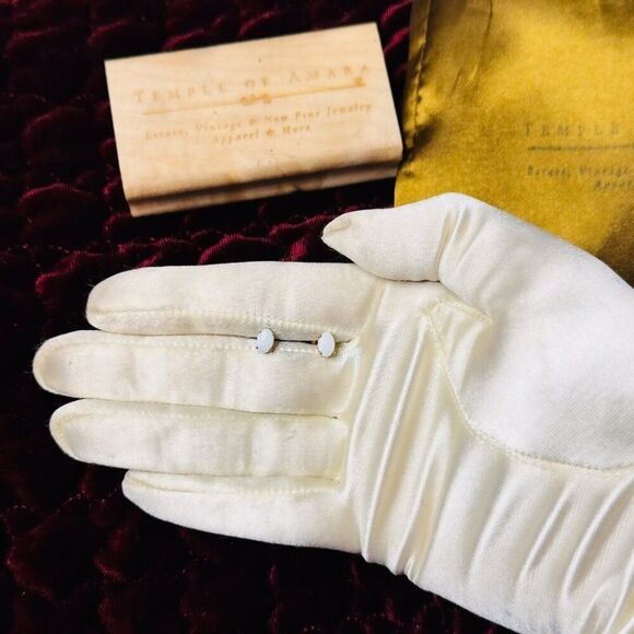 10K Gold- Natural Australian Opal Earrings -1/2CT TW - Stud Earrings White Opal - Picture 4 of 16